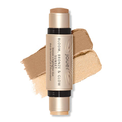 Jouer Bloom, Bronze & Glow Bronzer + Highlighter Duo - Hydrating Cream Formula - Natural Glow - Beauty Cosmetics - Paraben, Gluten & Cruelty Free - Vegan Friendly