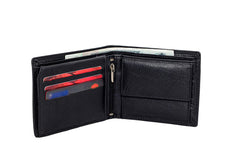Flying Fossil Genuine Leather Hand-Crafted Wallet For Men, Black, FFW00003