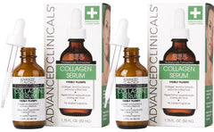 Advanced Clinicals Instant Plumping Anti-Aging Collagen Serum for Fine Lines and Wrinkles. Value Pack, Two 2-Ounce Bottles! Advanced Clinicals
