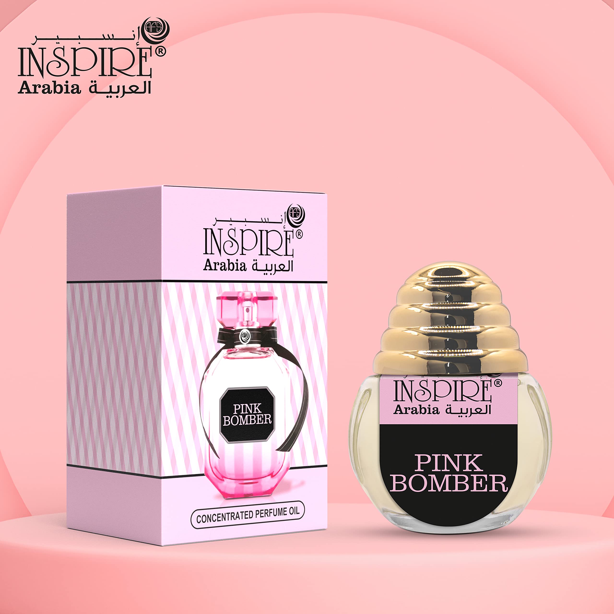 Inspire Arabia Pink Bomber CPO – 20ML – Concentrated Perfume Oil For Unisex, Long-Lasting Attar Fragrance