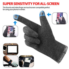 KASTWAVE Women Winter Gloves Warm Touch Screen Gloves Windproof Gloves for Women Girls Winter Using Fleece Lined Thick Warm Gloves Gifts - Gray
