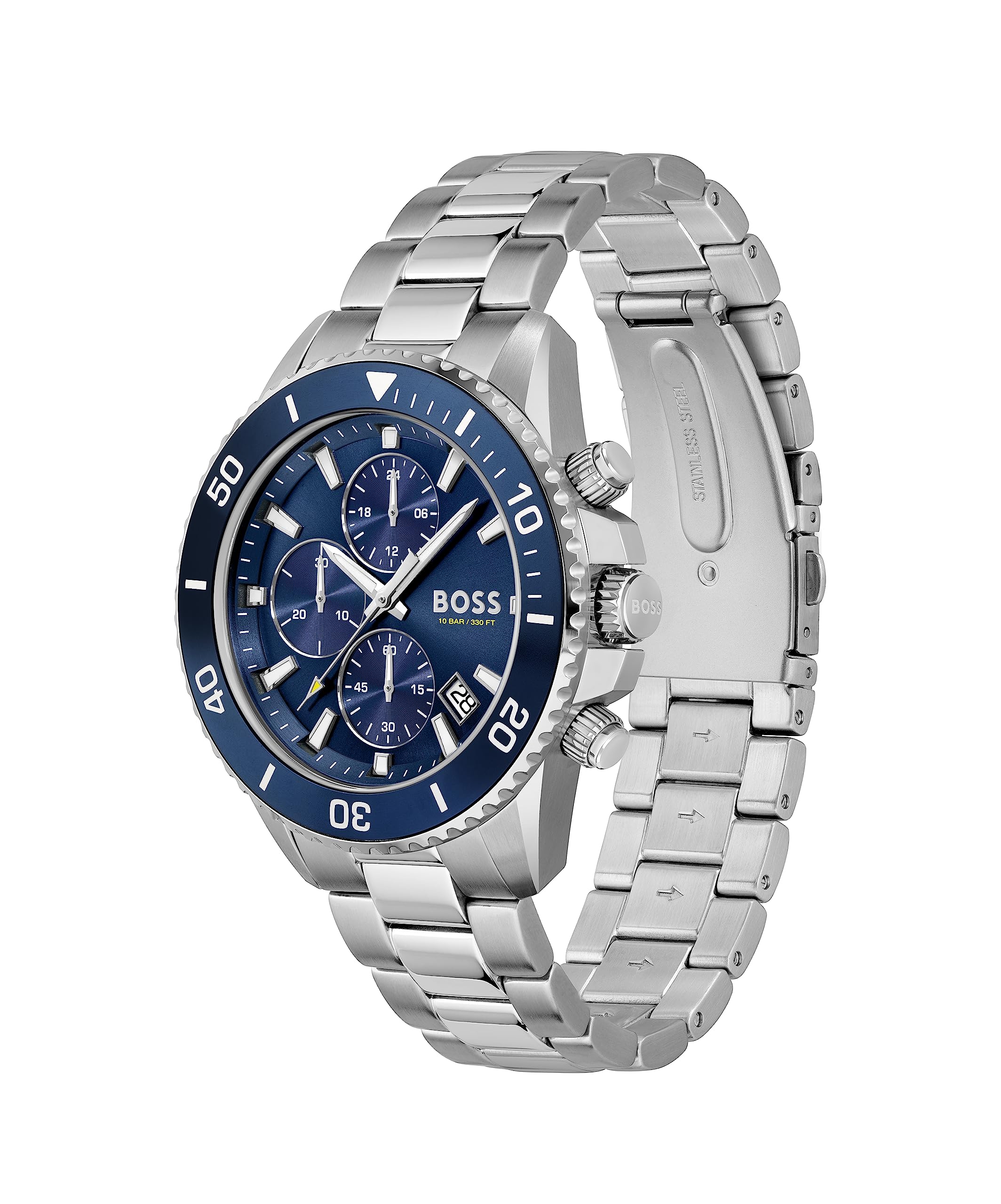 Hugo Boss ADMIRAL Men's Watch, Analog - Silver / Blue