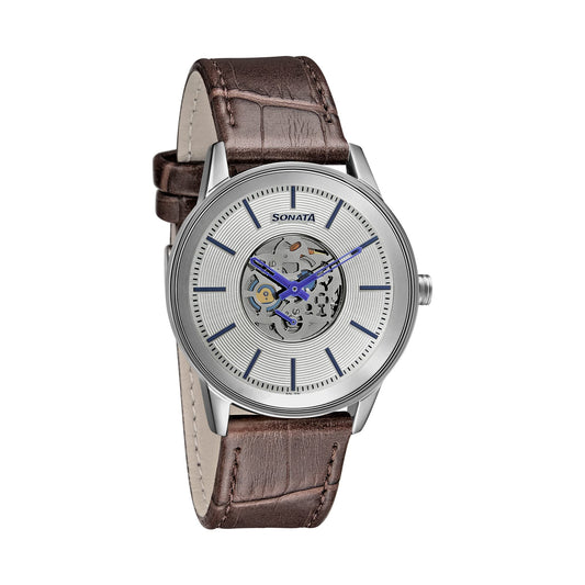 Sonata Silver White Dial Analog watch For Men-NR7133SL01