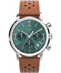 Timex Men's Marlin 40mm Watch - Black Strap Black Dial Stainless Steel Case - Brown/Blue/Stainless Steel