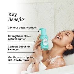 Foxtale Hydrating Body Wash with Hyaluronic Acid & Ceramides | Strengthens Skin Barrier | 24-hour hydration | 6+ hrs Odour Control | SLS-Free Body Wash for Women & Men | All Skin Type | 250 ml