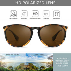 SUNGAIT Vintage Round Sunglasses for Women Men Classic Retro Designer Style