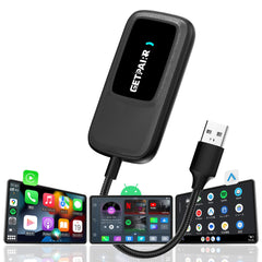 GETPAIRR 3 in 1 Magic Carplay Box & Wireless CarPlay & Android Auto Adapter GetPairr Go 2.0 Built in Compatible with YouTube, Netflix, Spotify, IPTV,Auto Connect, No Delay,4+32GB,Offline Video from USB Drive