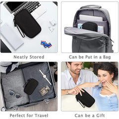 BOMEKS Travel Cable Organizer, Electronics Accessories Cases Net Mesh Cord Accessories Organizer Cas for USB Data Cable Earphone Wire Power Bank Phone, Black