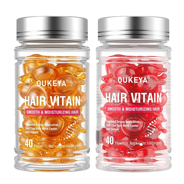 OUKEYA Hair Styling Serum Hair Treatment Serum Hair Vitamin Serum Capsule 2 Pack