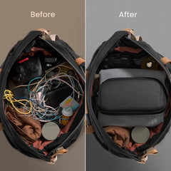 Electronic Organizer Travel Case, Water-Resistant Tech Pouch with Dual Compartments for Cables, Chargers, Phones, Hard Drives, Power Banks, Cable Organization Storage Bag for Travel Accessories, M