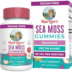 MARYRUTH'S Sea Moss Gummies, Sugar Free Made with Irish Sea Moss, 60 Count | Made with Irish Sea Moss, Gut Health and Immune Support, Vegan, Non-GMO, Gluten Free, 60 Count