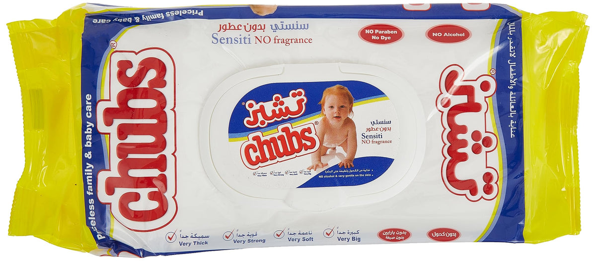 Chubs Baby Wipes Flow Pack 40`S Sensitive, Piece of 40