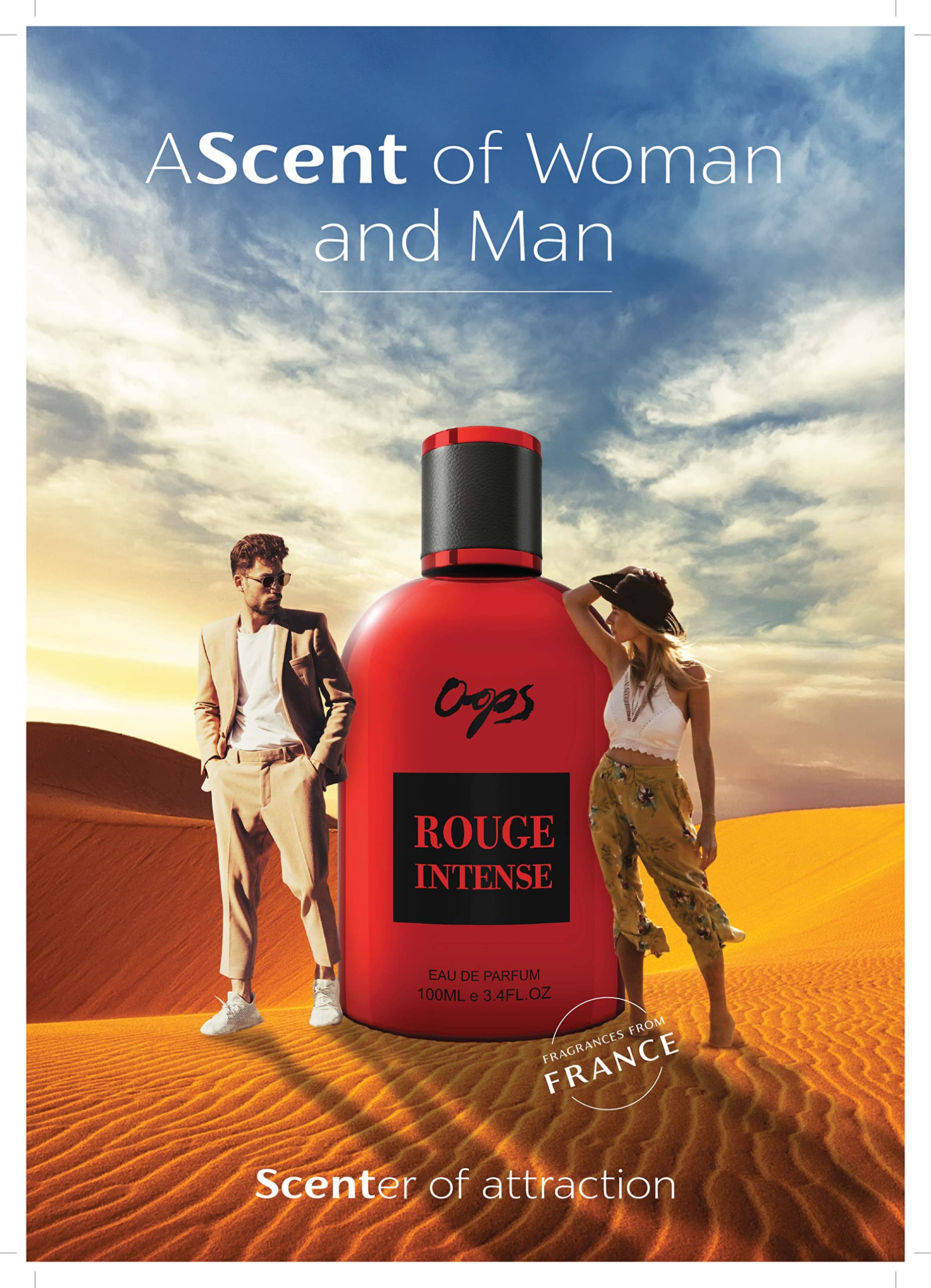 Oops Eau De Parfum - Rouge Intense | Premium Oriental Woody Scent | Unisex Perfume | Long Lasting Fragrance | Luxury Perfume For Men & Women | Ideal Gift For Men & Women | 100ml | Made in U.A.E
