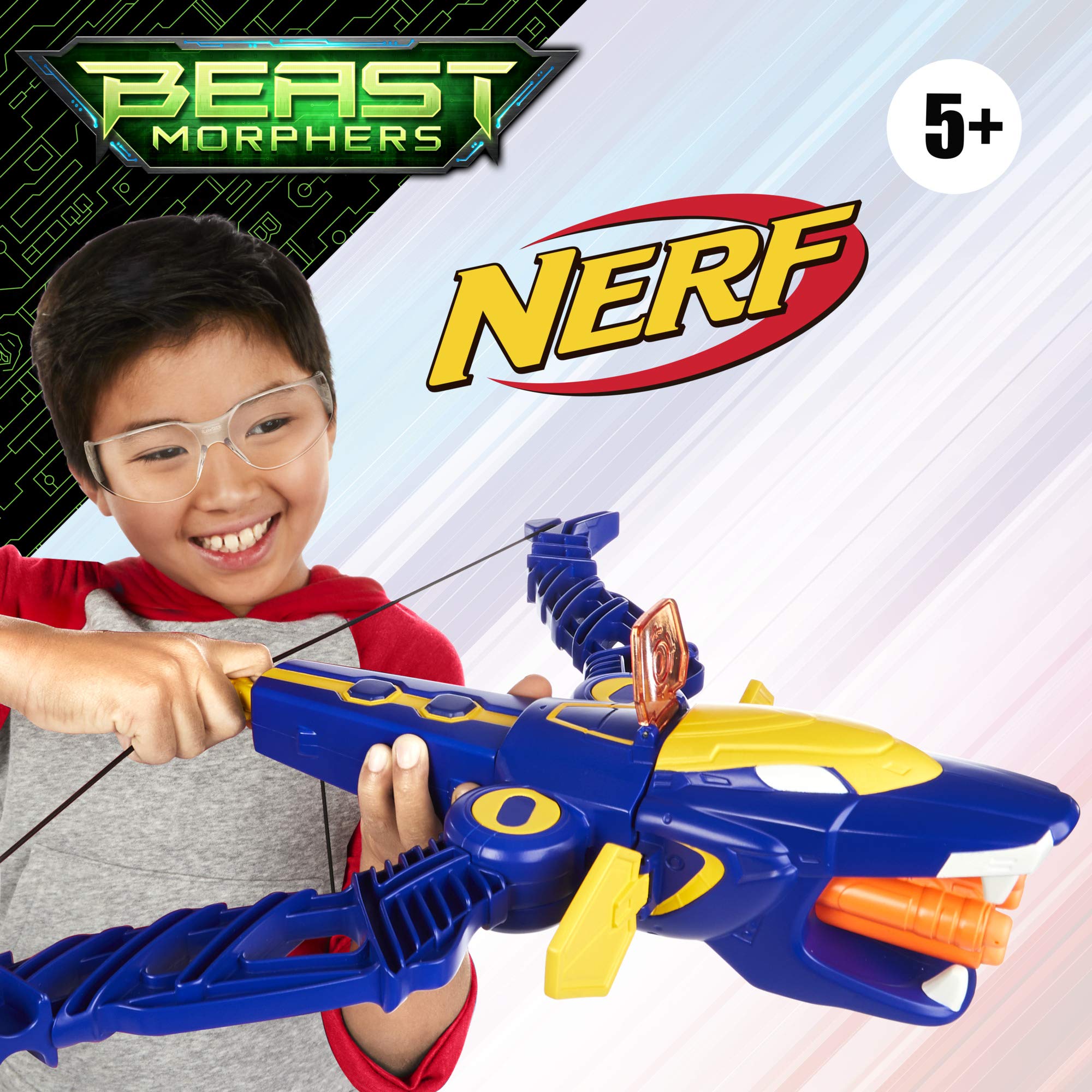 Power Rangers Beast Morphers Beast-X King Mega Bow Toy, Nerf Dart Firing Action, Inspired TV Series, for Boys 8 and Up