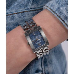 Guess Women's watch MOD ID GW0807L1 stainless steel silver, Silver-Blue, Bracelet
