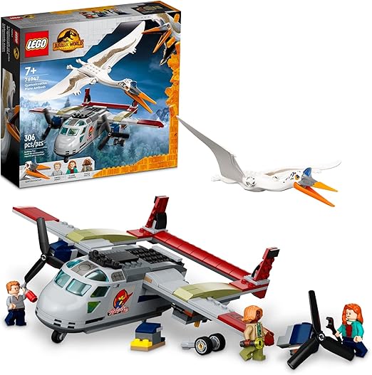 LEGO Jurassic Dominion World Quetzalcoatlus Plane Ambush 76947 Dinosaur Building Toy Set for Kids Aged 7 and up (293 Pieces)