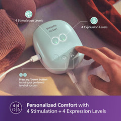 AVENT Philips Single Electric Breast Pump SCF323/11 | Soft Adaptable Cushion | Gently stimulates Milk Flow | 4 Massage Modes | Memory Function Remembers Last Setting | USB Charging | Portable Design