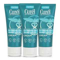 Curel Extreme Dry Hand Relief, Dermatologist Recommended, Long Lasting Cream For Dry Hands, Paraben Free, Fragrance Free Hand Lotion, 3 Oz, Pack of 3