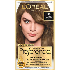 L’Oréal Paris Superior Preference Fade-Defying Color 6 Light Brown - Natural for Unisex - 1 Application
