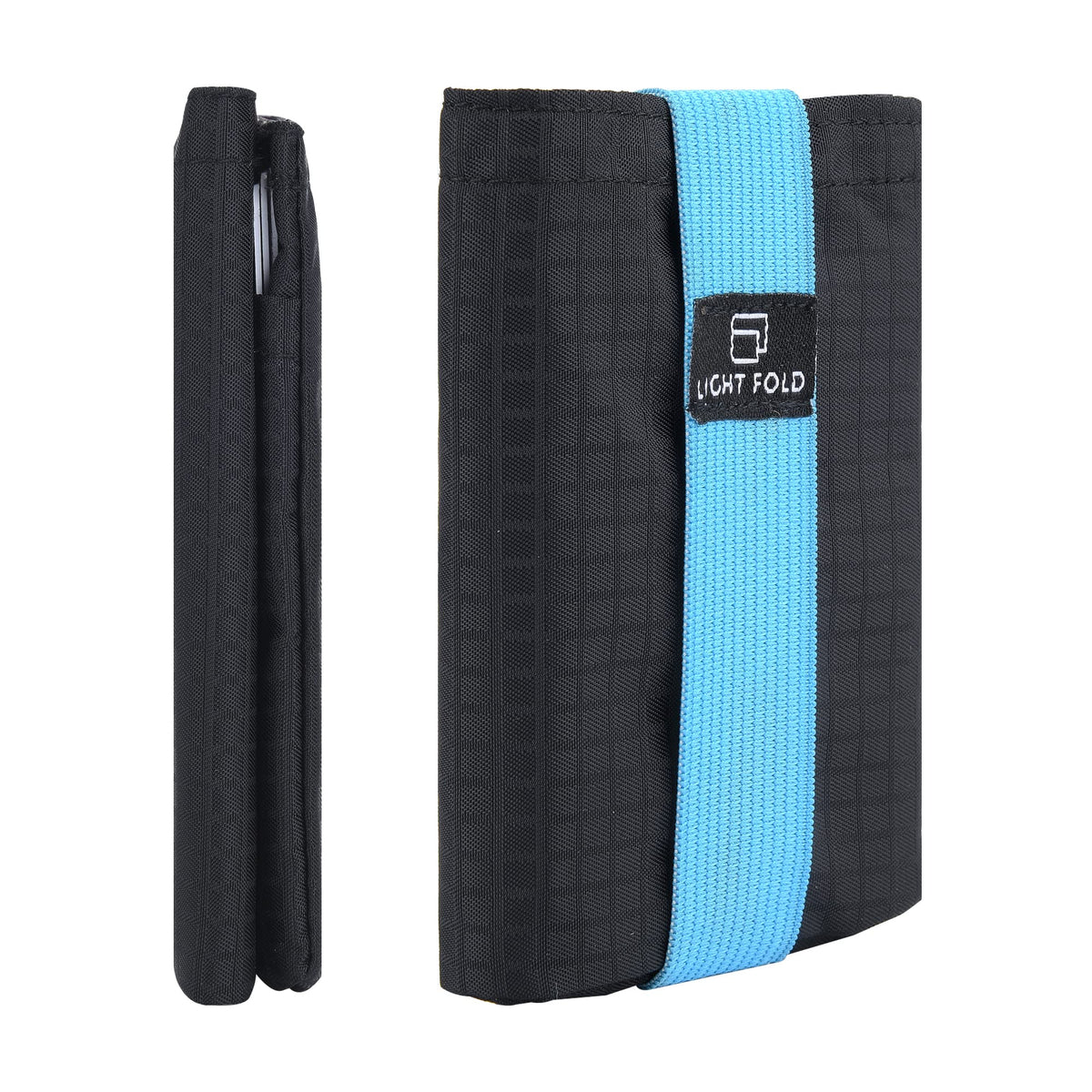 LIGHT FOLD Slim Minimalist Wallets for Men Trifold Nylon Card Holder Men's Wallet Ultra Thin & Stylish Design Front Pocket Wallet with RFID Blocking Hold Up to 12 Cards & Cash, Blue, XS