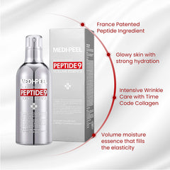 MEDI-PEEL All in ONE Skincare With 9 Peptides | | Korean Cosmetics | Volume Essence + Serum + Cream | 100 ml | K-Beauty