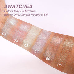 MAKINGTEC Baked Highlighter Powder Palette, Sheer Pearl Shimmer Shades for Face Highlighter Makeup, Highly Pigmented Illuminating Bronzer Powder Weightless Creamy Texture