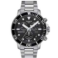 Tissot Mens Seastar 660/1000 Stainless Steel Casual Watch Grey , Silver