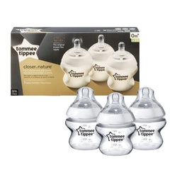 Tommee Tippee Closer to Nature Baby Bottle, Breast-like Extra Slow Flow, 5 Ounce (3 Count)