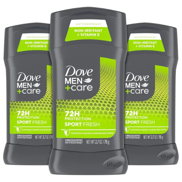 DOVE MEN + CARE Antiperspirant 72 Hour Protection Sportcare Fresh Deodorant for Men 2.7 oz (Pack of 3)