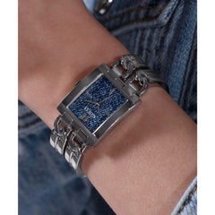 Guess Women's watch MOD ID GW0807L1 stainless steel silver, Silver-Blue, Bracelet