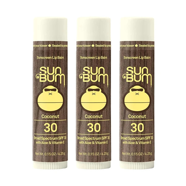 Sun Bum Sun Bum Spf 30 Sunscreen Lip Balm Vegan and Cruelty Free Broad Spectrum Uva/uvb Lip Care With Aloe and Vitamin E for Moisturized Lips Coconut Flavor 3 Pack