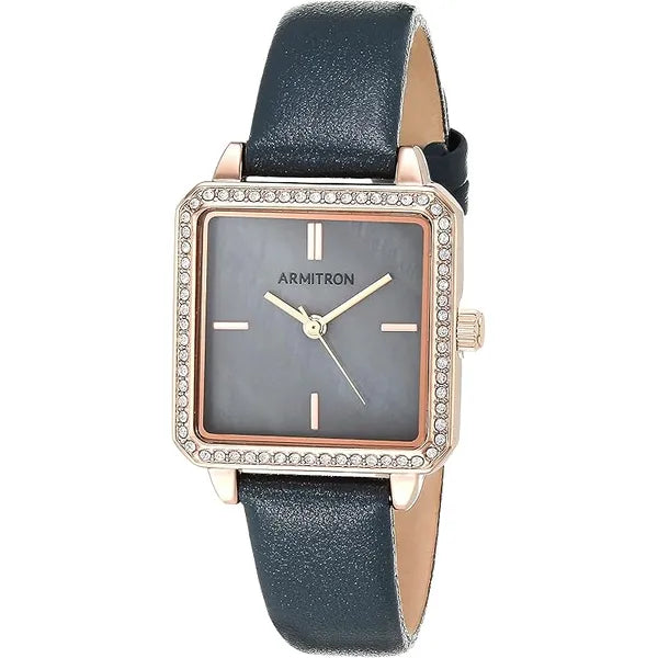 Armitron Women's Genuine Crystal Leather Strap Watch