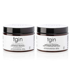 tgin Miracle RepaiRx Strengthening CPR Protein Treatment & Deep Hydrating Hair Mask, for Curly, Coily and Wavy Hair, Repairs, Protects, and Restores Damaged Hair, 12 oz, (Set)
