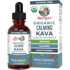 MARYRUTH'S Calming Kava Liquid Drops | Organic Kava Kava Root + 7 Herbs | Supplement for Sleep, Calm, & Stress Relief | Vegan | USDA Organic | CLP Certified | Non-GMO | Gluten Free | Sugar Free | 1 oz | Non-GMO, Sugar Free