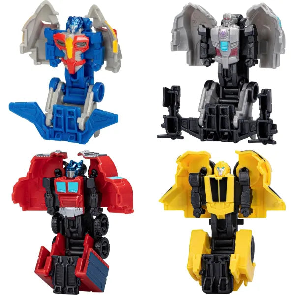 Transformers EarthSpark Tacticon Bundle, Set of 4 Mini Robot Action Figures, Converts in 1 Step, Interactive Fidget Toys