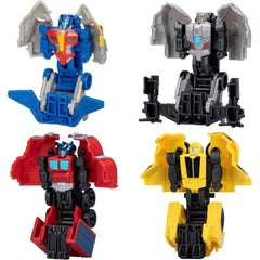 Transformers EarthSpark Tacticon Bundle, Set of 4 Mini Robot Action Figures, Converts in 1 Step, Interactive Fidget Toys