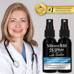 5% Minoxidil for Men Hair, Minoxidil for Women Hair Growth, Minoxidil 5 Percent Hair Regrowth for Men, Minoxidil Spray for Hair and Beard Growth 2PCS