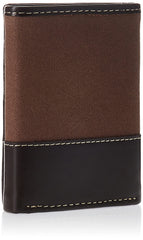 Timberland Men's Canvas & Leather Trifold Wallet - Dark Earth