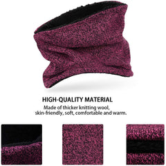 KASTWAVE Winter Beanie Hat Scarf Touchscreen Gloves Set Knit Thick Fleece Lined Warm Touchscreen Gloves Beanie Scarf Set for Men and Women. Women Winter Hats 3-Piece Warmer Set, One Size - Rose Red