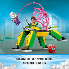 LEGO Marvel Spidey and His Amazing Friends Spider-Man at Doc Ock’s Lab 10783 Building Kit; Super-Hero Playset with Spider-Man, a Vehicle and 2 Other Minifigures; Gift for Kids Aged 4+ (131 Pieces)