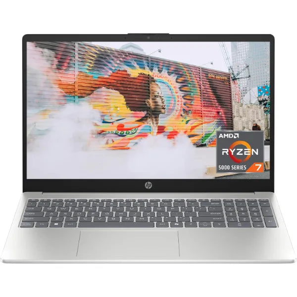 HP 15.6 FHD Laptop Ryzen 7 5825U, 8GB RAM, 512GB SSD (fc0502nr)- Natural Silver