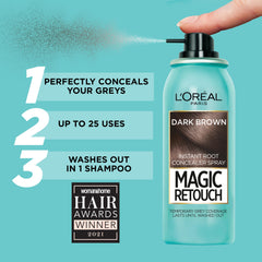L’Oréal Paris Magic Retouch Instant Root Concealer, Brown 75 ml & Magic Retouch, Dark Brown