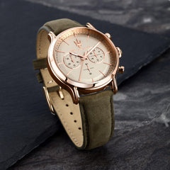 Maserati Men's Watch, Chronograph, Analogue, Leather Strap, Waterproof, Vintage Collection, Gift for Men - R8871633007, Green, 42.00, Strap, Green, 42.00, Strap