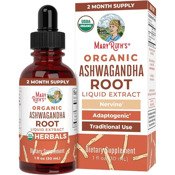 MARYRUTH'S Ashwagandha Root Liquid Drops, Mood & Stress Support Supplement | Mood & Stress Support Supplement, Calm & Relaxation, 590mg Ashwagandha, Adaptogen & Nervine, Vegan