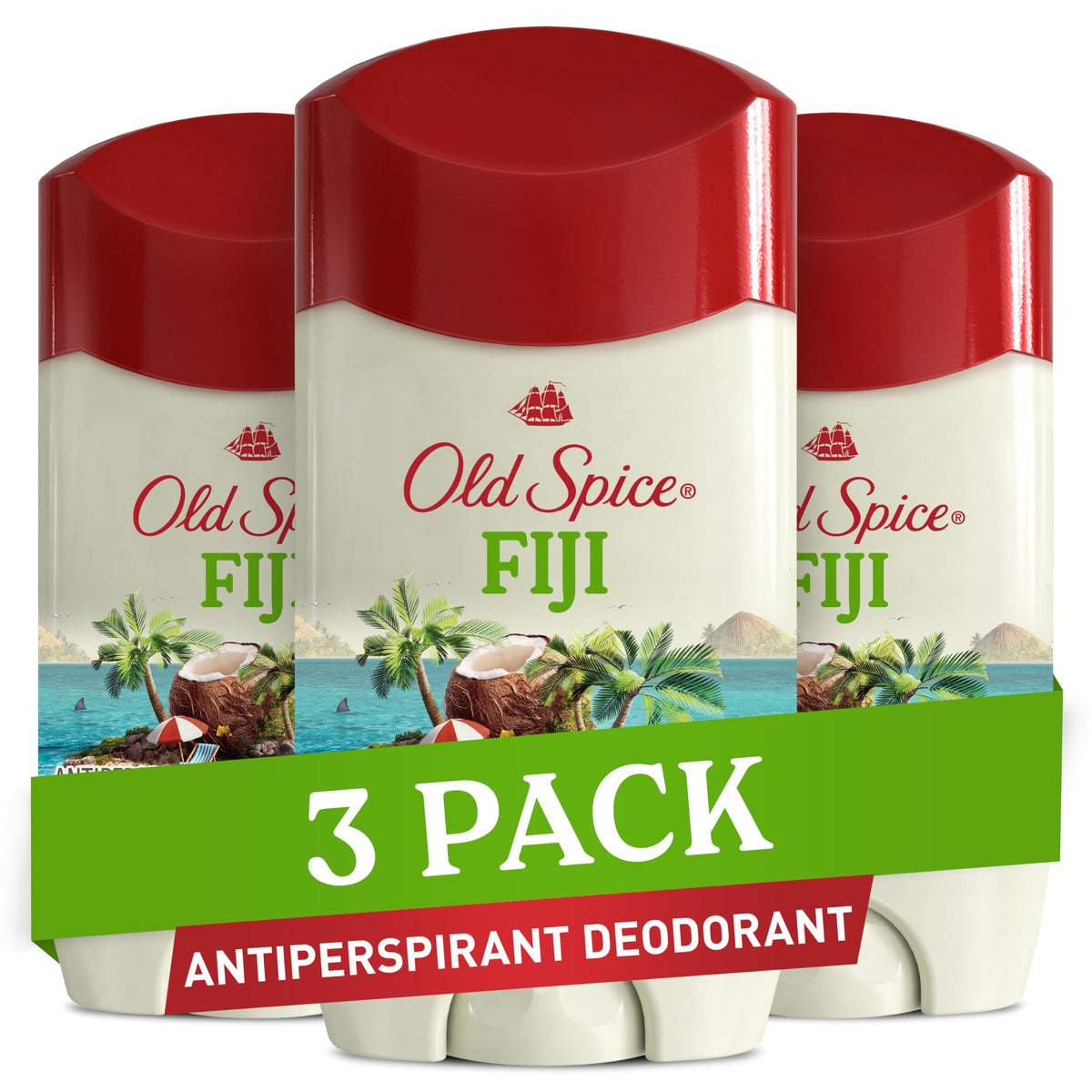 Old Spice Men's Antiperspirant & Deodorant Fiji with Palm Tree, 2.6oz (Pack of 3)