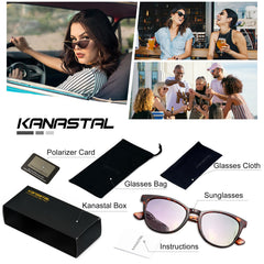 KANASTAL Polarized Sunglasses for Women Men, Classic Driving Ladies Sun Glasses, Fashion Butterfly Shades for Womens Outdoor 100% UV400 Protection