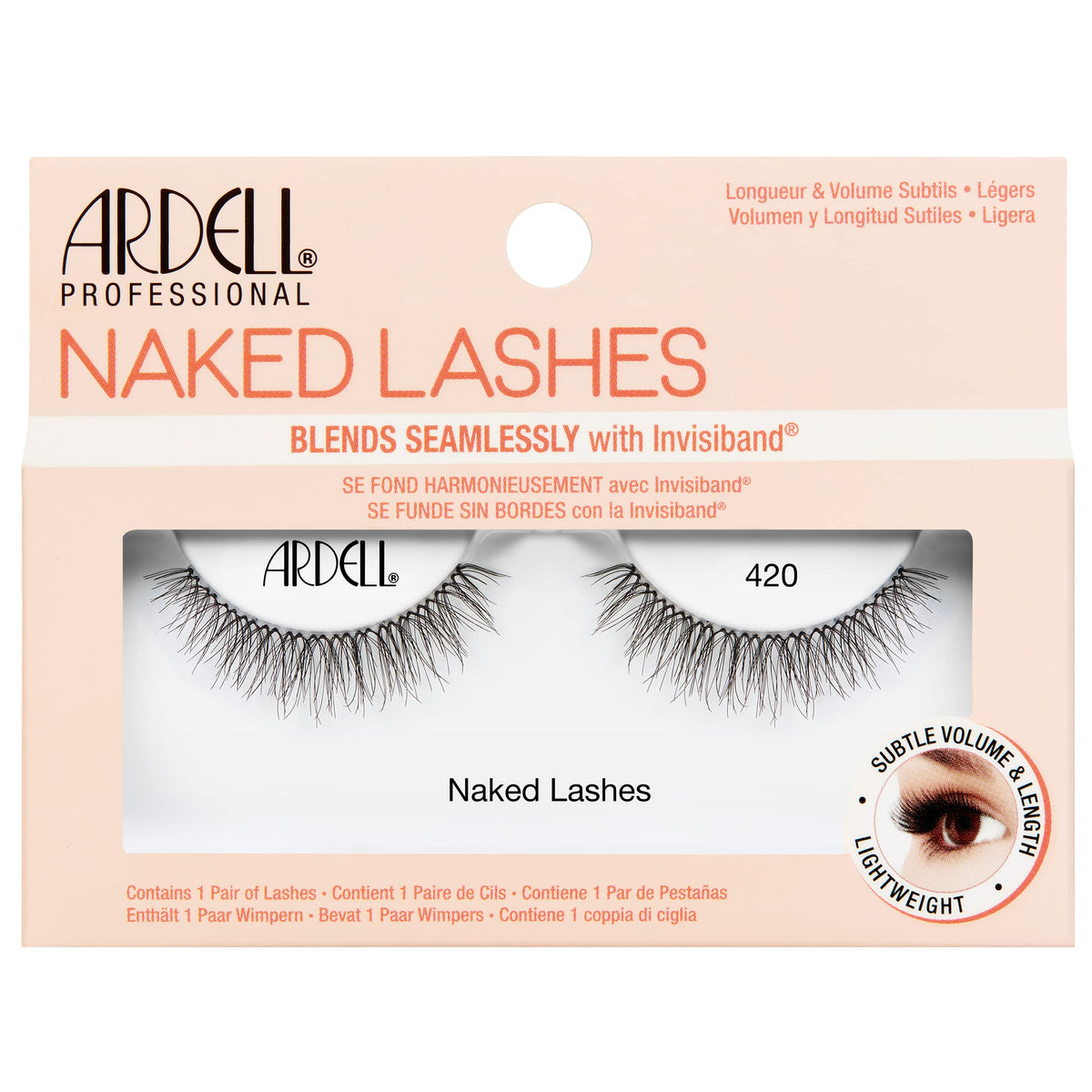Ardell Professional Naked Lashes Blends Seamlessly With Invisiband, Natural Looking Lashes, For Length, Volume and Definition, #420
