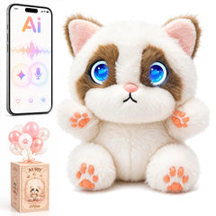 AI Toy for Kids, AI Companion Plush Cat, Talking Robot, Gift for Kids 3+
