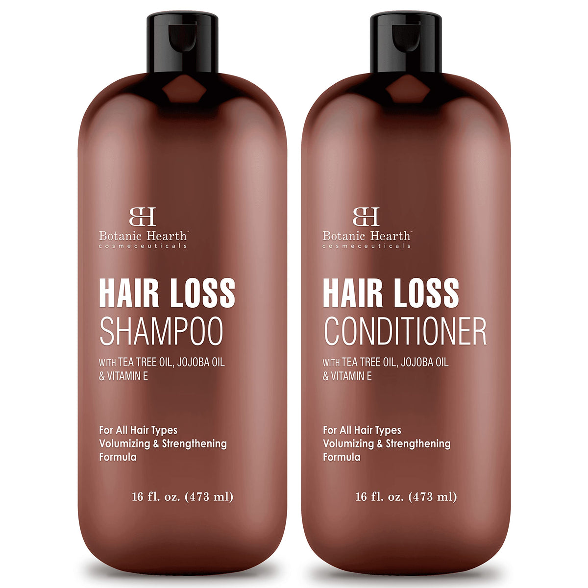 Botanic Hearth Hair Loss Shampoo and Conditioner For Hair Growth Volumizing & Thicking Formula With Biotin , Tea Tree, Jojoba & Vitamin E Sulphate Free Hair Care Set 473ml x 2