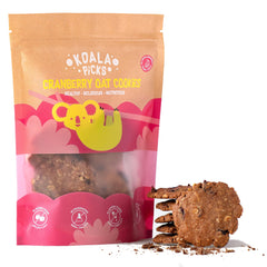 Koala Picks Cranberry Oat Cookies - Delectable Cookies Made with Real Cranberries and Oats, Perfect for Snacking and Sharing, Free from Artificial Flavor and Preservatives - 8 pcs/pack
